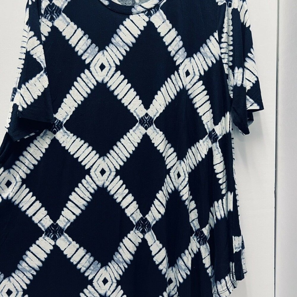 New w/tag PLOS Lane Bryant Size 20 Soft Knit Top Navy/White A-line Short Sleeves